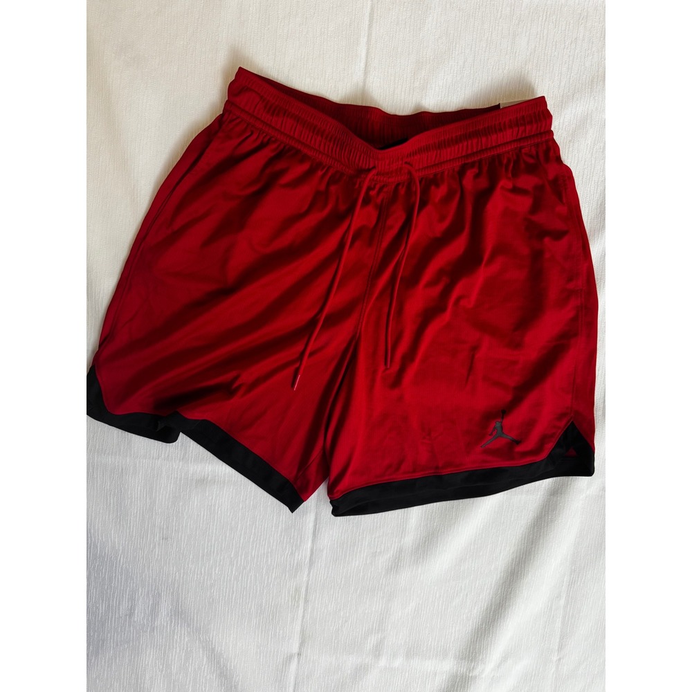 Jordan Mens Basketball Shorts Red Black Jumpman Mesh Athletic XL